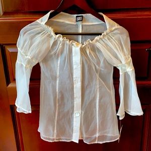 Legate Jeans White Silk Blouse